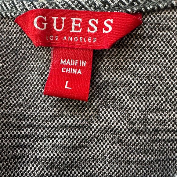 Guess Los Angeles Houndstooth w/ White Yellow Racer Stripe Crop Top - Women L - Picture 5 of 6